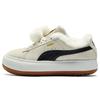 Womens Suede Mayu 'Fur - Whisper White Black' (women's Sizes) Whisper White / Black Skateboard Shoes 385265 01