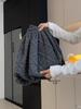 Gray High-Waist Quilted Bootcut Shorts for Women - Petite, Autumn/Winter