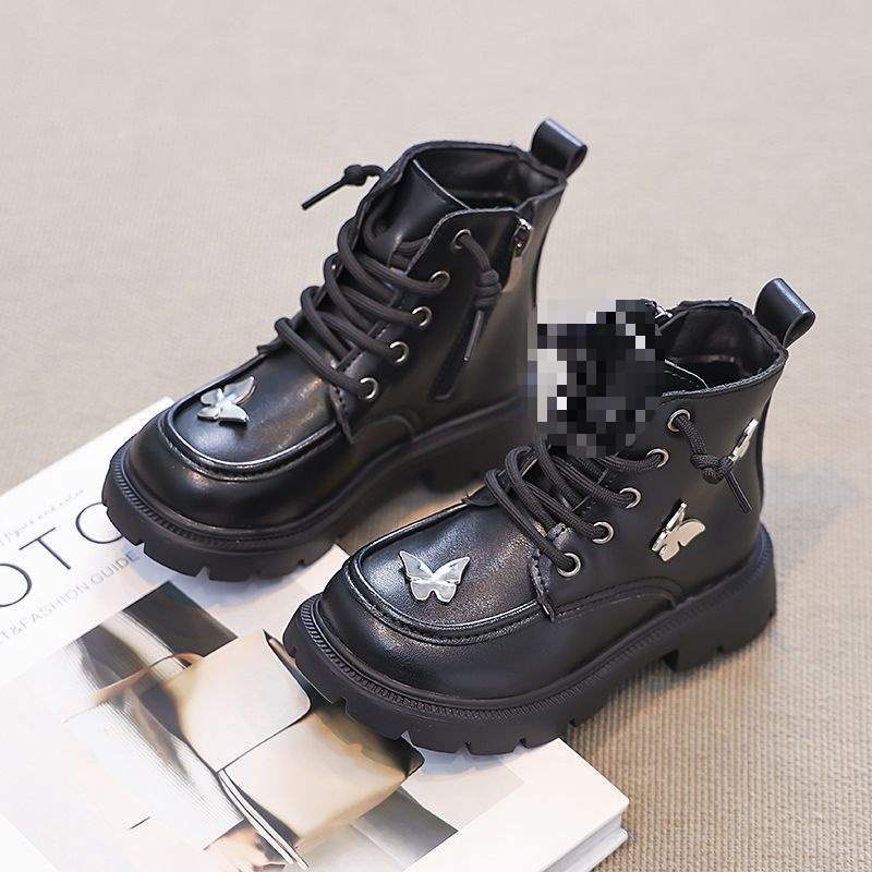 

Ботинки для девочек хлопковая обувь зимние сапоги для снега 2025 новые детские кожаные ботинки ботинки Мартина большие хлопковые осенне-зимние ботинки 37 yards inner length 22.8CM