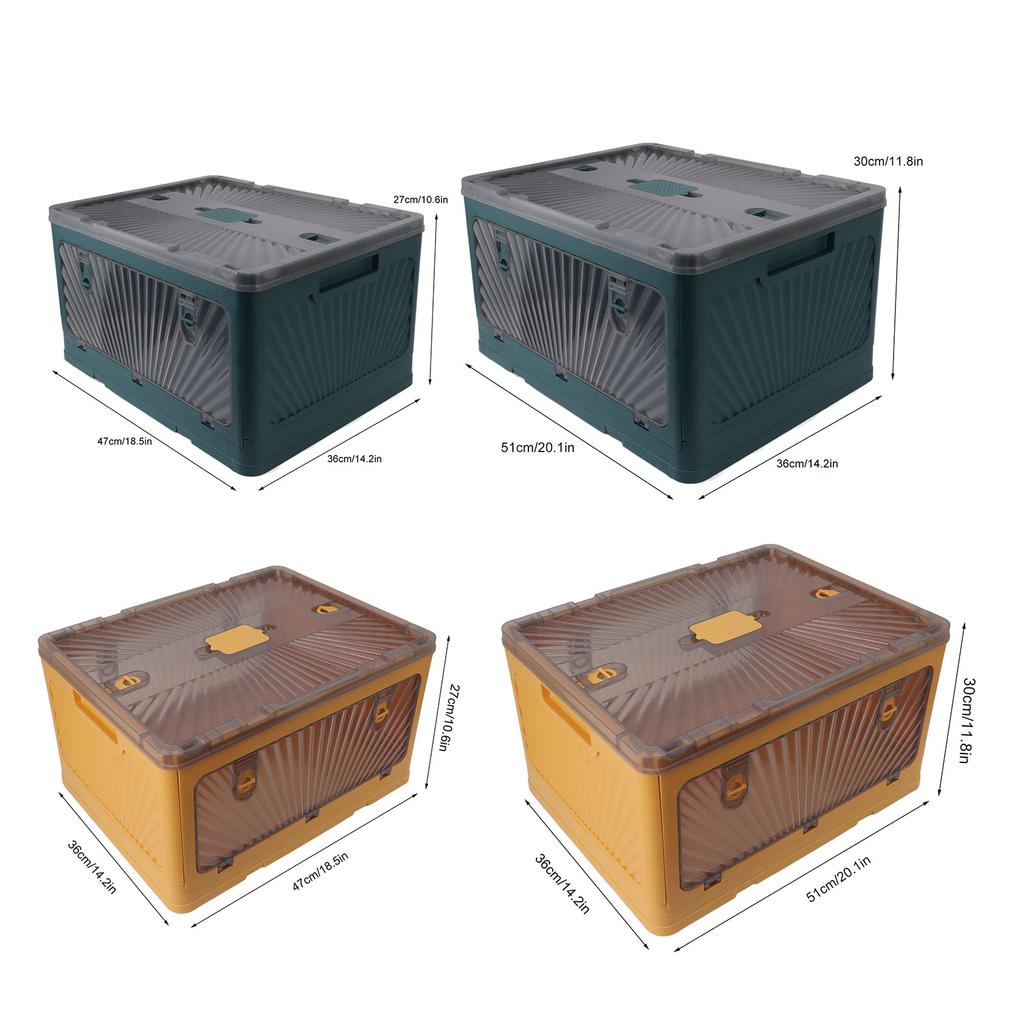 Collapsible Storage Bin with Lid Large Capacity Outdoor Folding Storage Box Thickened Plastic Container For Camping Picnic