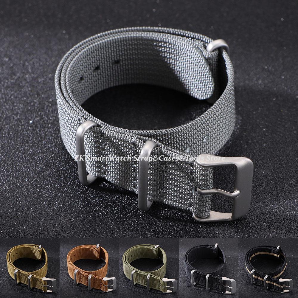 18mm 20mm 22mm Ribbed Nylon Watchband for Military Watch Strap Sport Bracelets Nylon Woven Watchband Women Men Bands Accessories