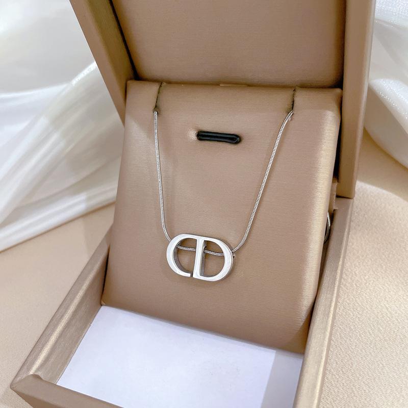 Buchstaben Cd Personalisierte Minimalistische Windofen Echte Gold Halskette Damen Schlüsselbein Kette Mit