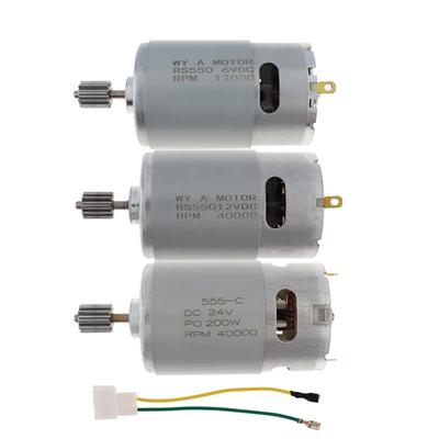 RS555 RS550 DC Motor 10 Teeth 6V/12V/24V High Speed Electric Motor for Remote Control Car Toy, Kids Ride On Car Replacement Parts