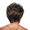 Women Short Curly Wig with Bangs Fluffy Natural Looking Silky High Temperature Fiber Middle Aged Ladies Black Synthetic Hair
