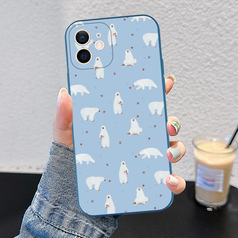 

Funny The Polar Bear Snowfield Phone Case For iPhone 16 15 11 12 14 13 Pro Max Mini X XS XSMax XR 7 8 Plus SE4 16e Silica Covers iPhone 14