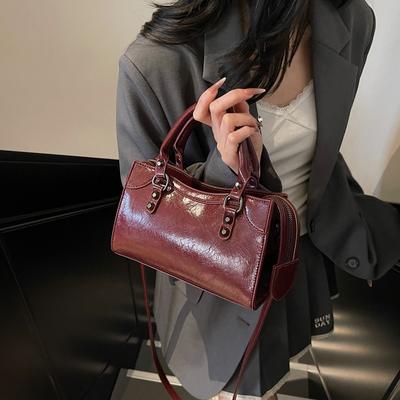 Premium Handtasche Damentasche neu Ölwachsleder Lokomotivtasche Kissen-Tasche Schulter-Umhängetasche