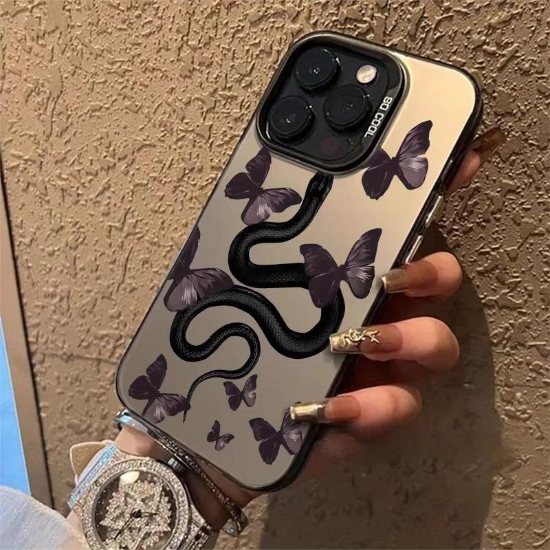 Butterfly and Snake iPhone16Pro Phone Case 15/14/13 Laser 12 Apple 11XsMax/Plus Tide x