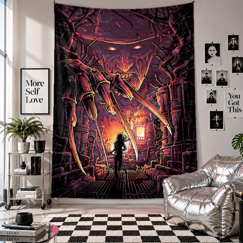 Wall TapestryA Nightmare on Elm Street Freddy Krueger Art Hanging Cloth Decorative Background Cover for Room Decoration