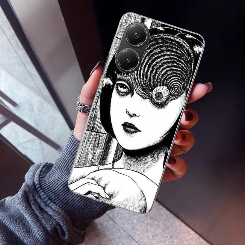 Japanese Horror Comic Anime Phone Case For Xiaomi Poco X7 X6 X5 Pro F7 Ultra Redmi 15C 15 13 13C 12 12C 10 10A 10C 9 9A 9C 9T Sh