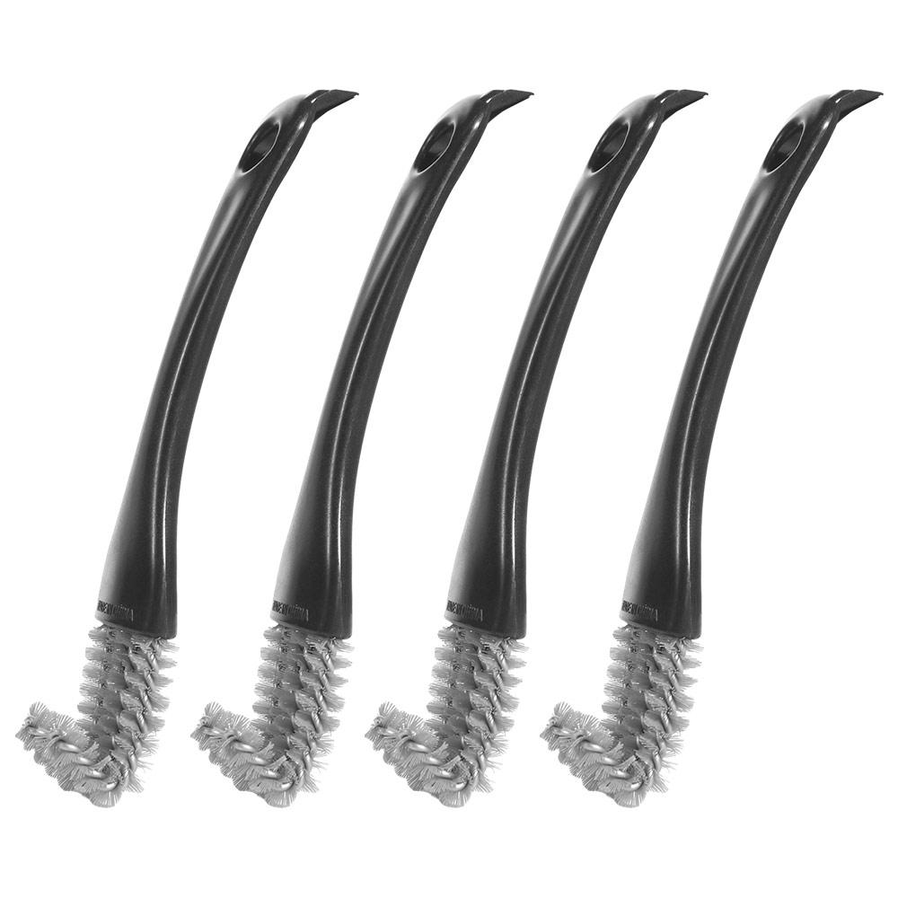 4Pcs 2 in 1 Kitchen Cleaning Brush Reliable V-shaped Grid Cleaning Brush Depth Cleaning Soft Bristles BBQ Grill Brush Set чёрный