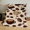 1pc Coffee Beans Coffee Cups Outdoor Flannel Blanket Soft Warm All-Season Throw for Sofa Bed Car Camping Office, Cozy Gift Idea1253S
