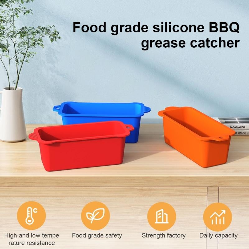 2Pcs Silicone Grills Drip Pans Replacement Silicone Grease Cup Liners Reusable Grease Catcher Cup Liner Easy to Use