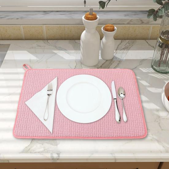 Microfiber Dish Drying Mat Absorbent Pad Large Size Kitchen Counter Mat Dish