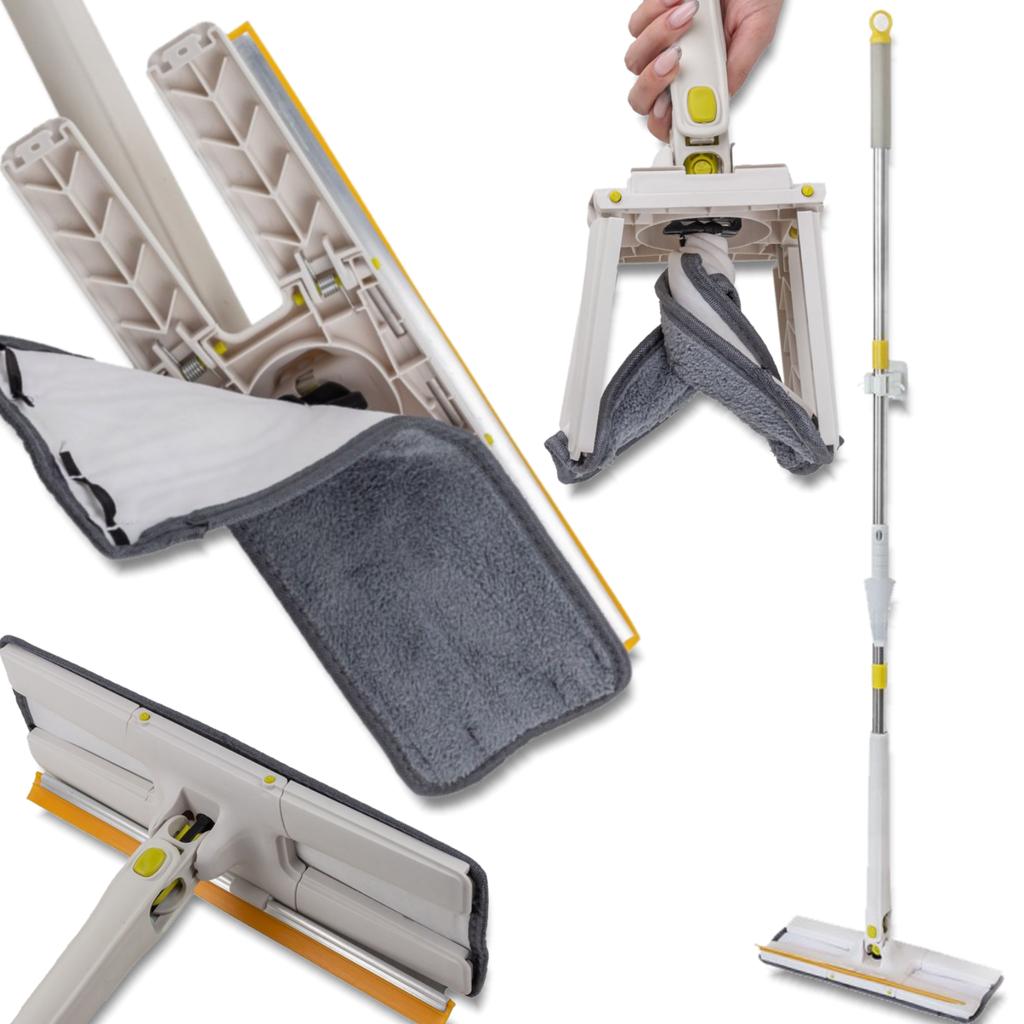 WMC Mop with Butterfly Wringing Mechanism + Squeegee + 3 Attachments