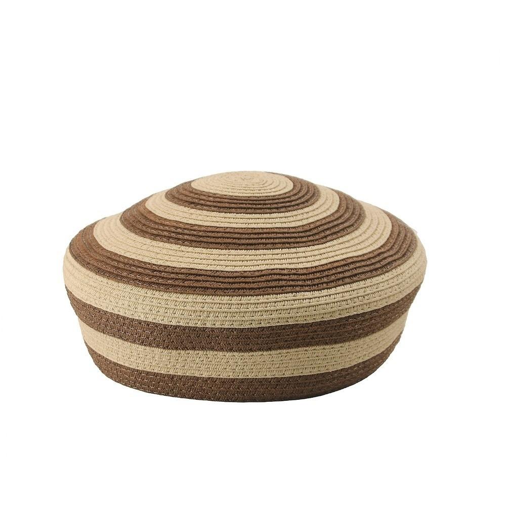 Color Block Straw Top Hat Striped Pattern Sun Hat Brim Hat Dome Cap Beach Vacation