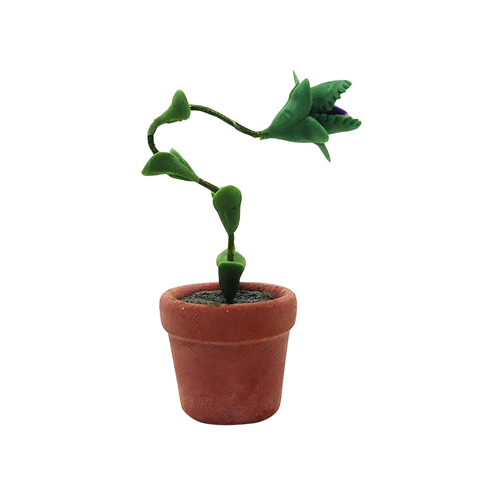 

Artificial Venus Flytrap Plant in Mini Clay Pot, Lifelike Carnivorous Plant Model, Unique Home Office Desk Decor, Realistic Greenery Gift Idea білий