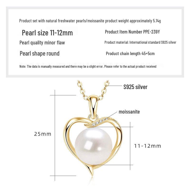 Freshwater Pearl & Diamond-Set Silver Pendant Necklace for Women