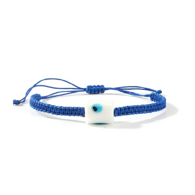 

Minimalist Summer Jewelry Adjustable Cotton Cord Bracelet Unique Drum Eye Glass Beads Style