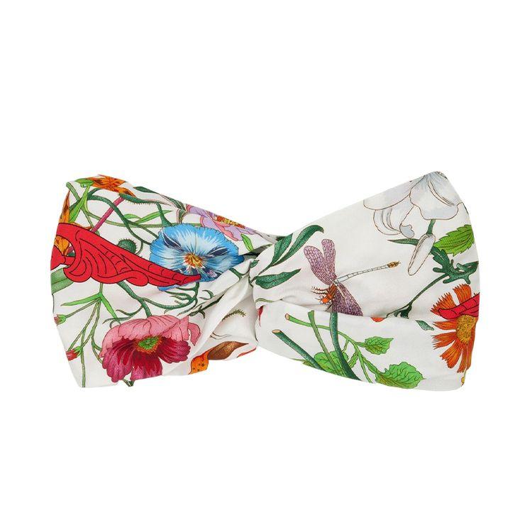Gucci Floral Print Flora Silk Headband Women accessories 7036703G0019074 Multicolor,M