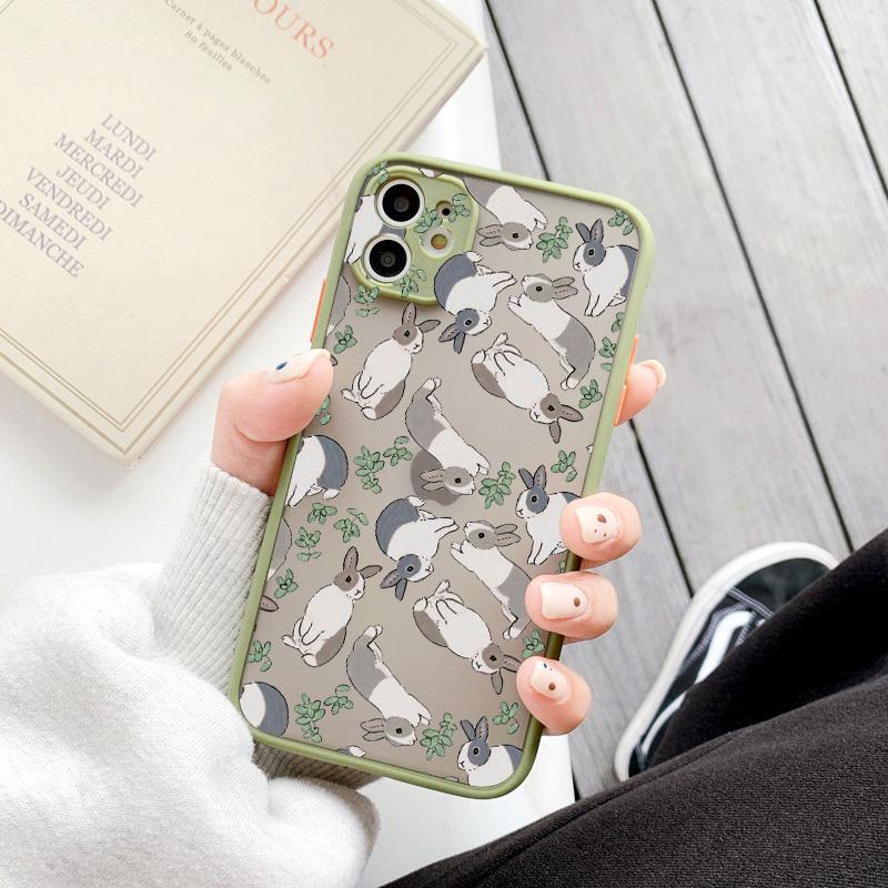 Cartoon Camera Protection Border Cute Rabbit Phone Case for Iphone 15 14 7 8 Plus 16 15 14 11 12 13 Pro Max X XS XR Back Cover