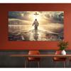Watercolor Jesus Christ Walking On Water Religious Seascape Poster Canvas Painting Wall Art Pictures Home Room Decor Gift
