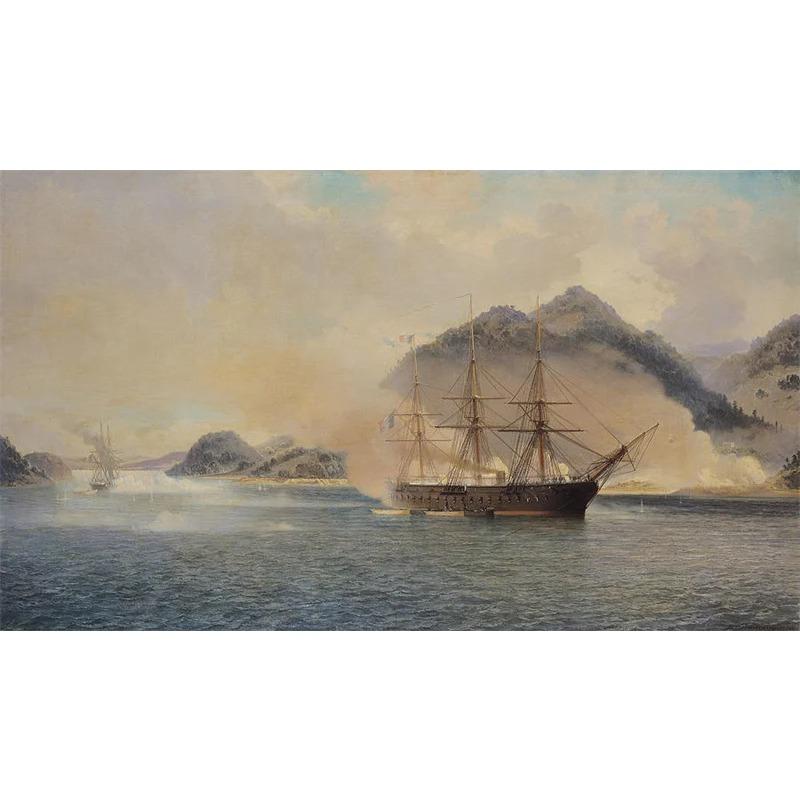 Vintage Oil Painting Poster The Battle of Trafalgar Painting Wall Art Prints Canvas Painting for Gallery Home Living Room Decor