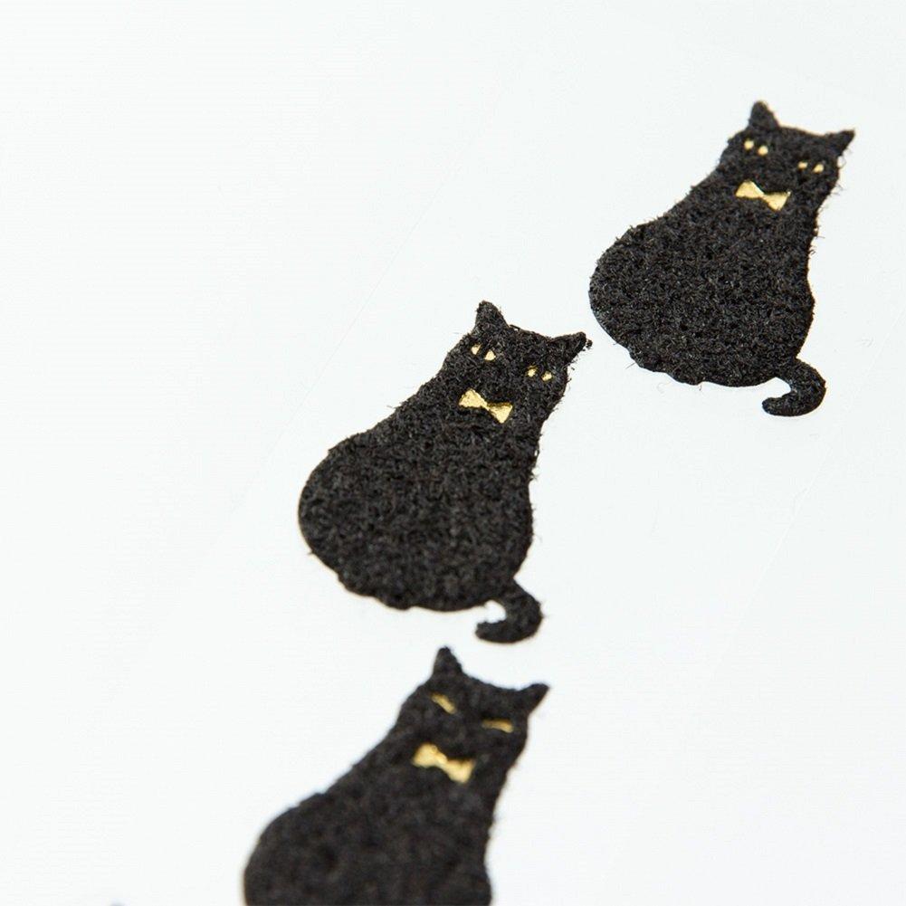 Midori Letter Black Cat Design with 86413006 Set, Stickers,