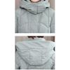 Damen Winter Schlank geschnittener Mittellanger Daunenmantel Dicke Warme Baumwoll-Pufferjacke mit Taillenraffung