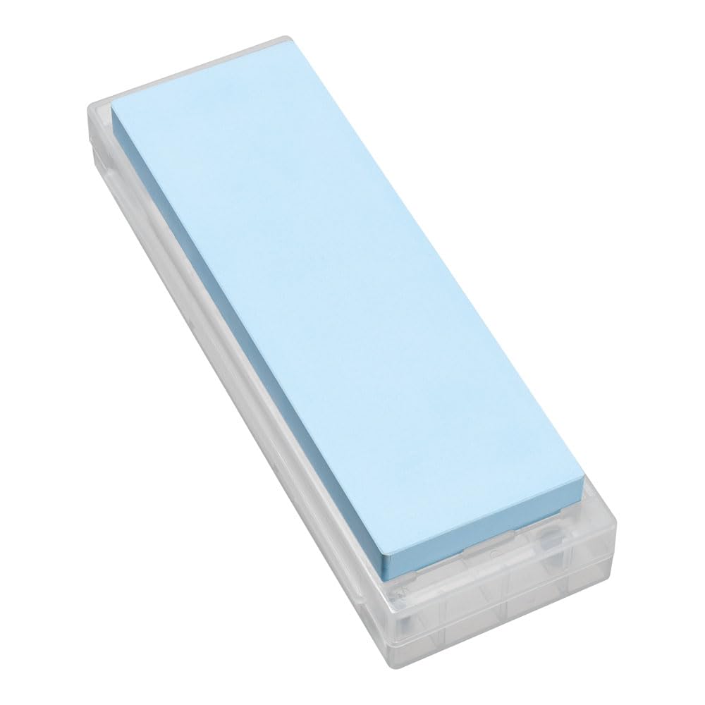 Endo Shoji TKG Ceramic High Polishing Power and Excellent Super Finishing Whetstone L Blue Comes with Special Case and Sharpening Stand ASLB009
