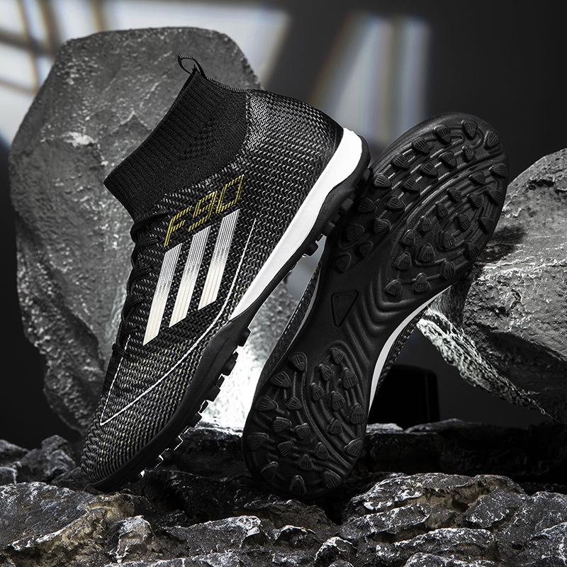 C Romecy High Top Frisbee Artificial Turf Football Shoes Men's and Women's Spikes Broken Nails Student Children's Campus Game Shoes