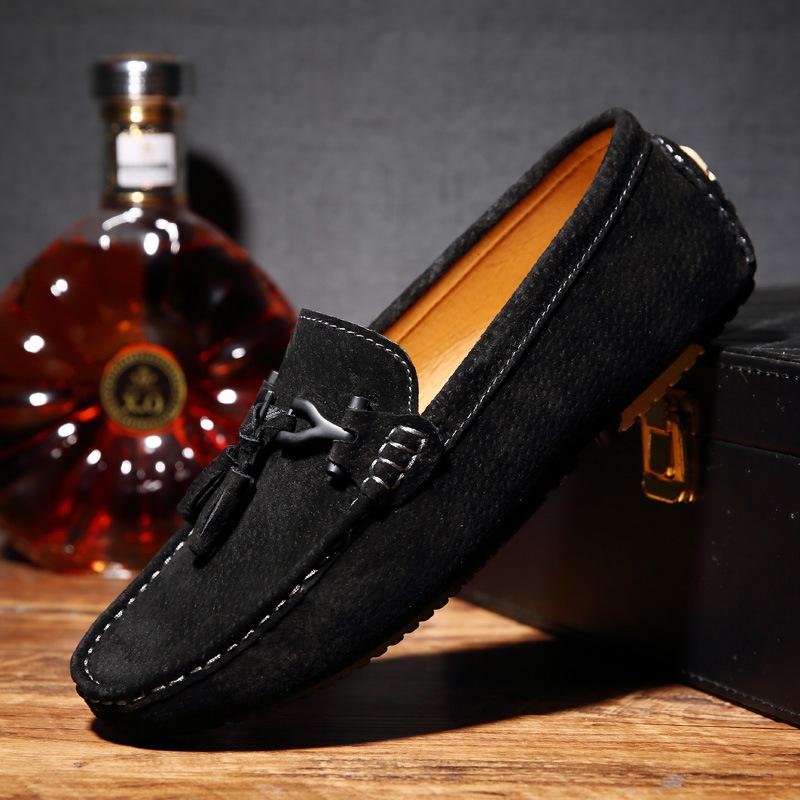 Autumn new leather Doudou shoes breathable lazy shoes personalized driving shoes