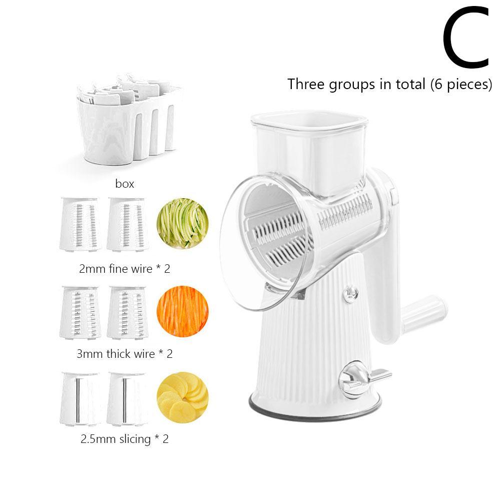 NEW 5 In 1 Rotary Cheese Grater With Handle Manual Suction Strong Nuts Shredder Slicer Base With Vegetable Grinder Graters V1Z5