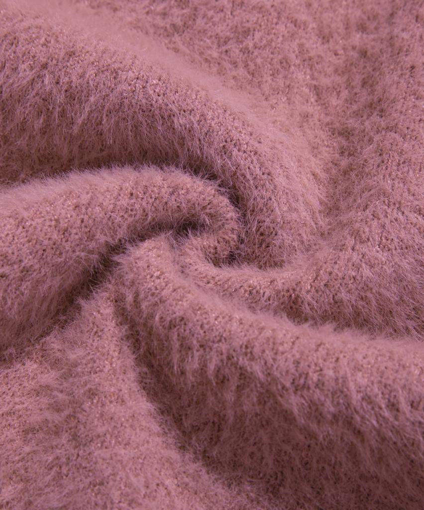 Dimiteulibeullaeg Essential Hairy Half Zip Knit_Pink