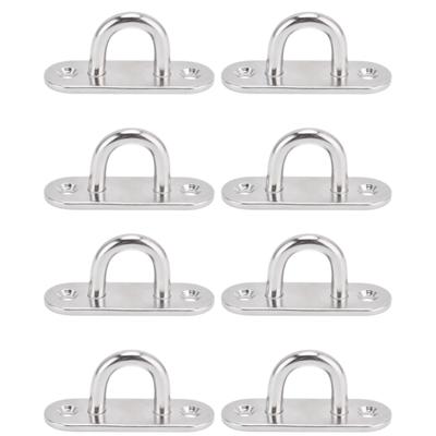 8pcs Strip Type Pad Eye Plate Enclosed Hook Wall Mount Hangers Heavy Duty Ceiling Hooks  Outdoor