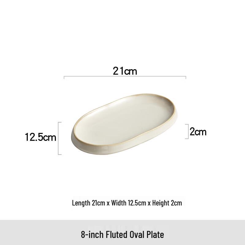 Japanese Style Ceramic Oval Fish Serving Plate