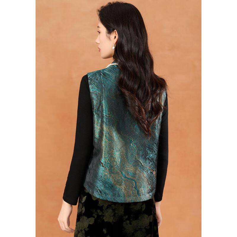 Women's New Chinese Style Stand-Collar Disc Button Vest