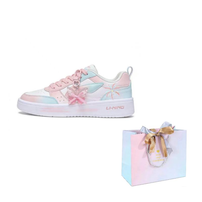 Li Ning Sycee Skateboard Shoes Women s Low top Light Blue AGCT340-5() 35
