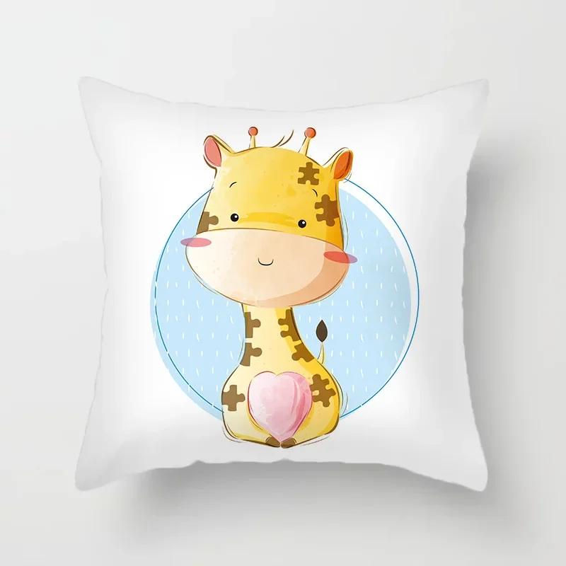 Tierdruck Kissenbezug Cartoonmuster Dekokissen Wohnzimmer Sofa Dekor Zuhause Stuhl Auto Schlafzimmer Dekorative Kissenhülle