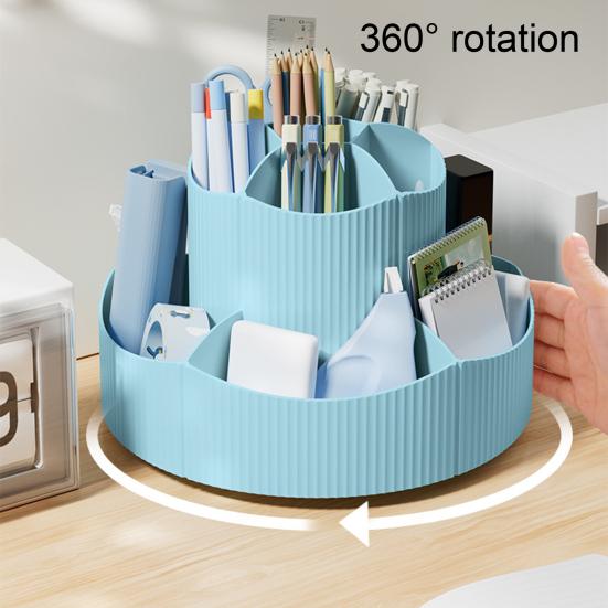 Otočný držák na pero Stolní organizér na make-up Rtěnky Držák na make-up na oční stíny Velkokapacitní úložný box na psací potřeby pro domácí kancelář studentů