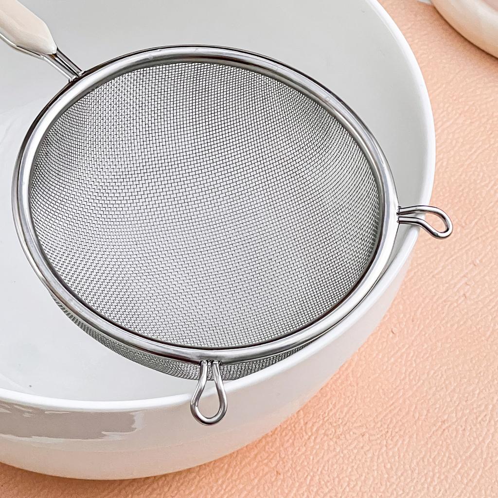 Fine Mesh Filter Spoon 304 Stainless Steel Flour Sieve Reusable Colander Soybean Milk Juice Strainer Kitchen Utensils