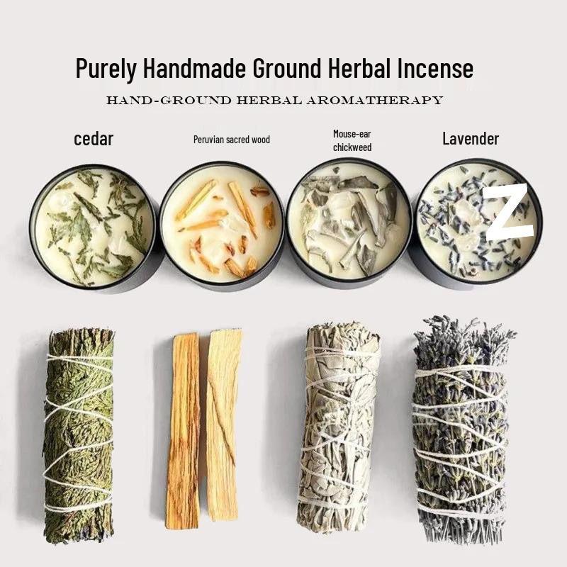 Handmade Sage, Palo Santo, and Cedar Soy Wax Candle for Indoor Air Purification
