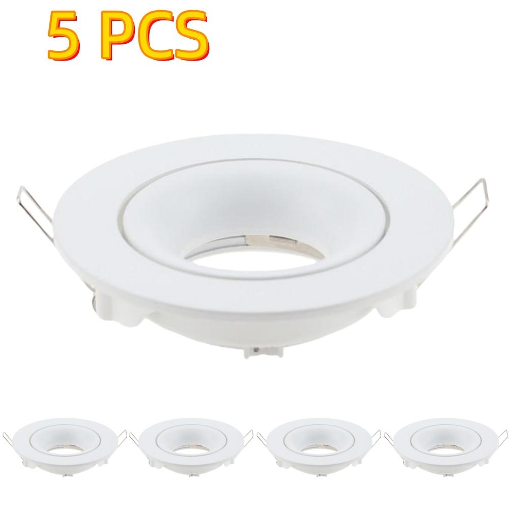5/10 Pcs Round Square Recessed Ceiling Lights Frame Fittings GU10 Fixture Holder Led Down Lights Accessories 85/90mm Holder Base
