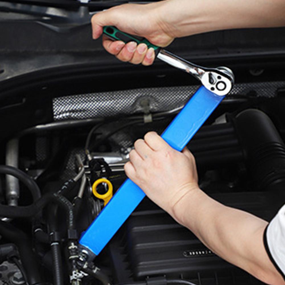 39cm Ratchet Extension Wrench with 4 Adapters Compact Offset Extension Wrench  Multitool Dual-purpose Wrench Automotive Tool