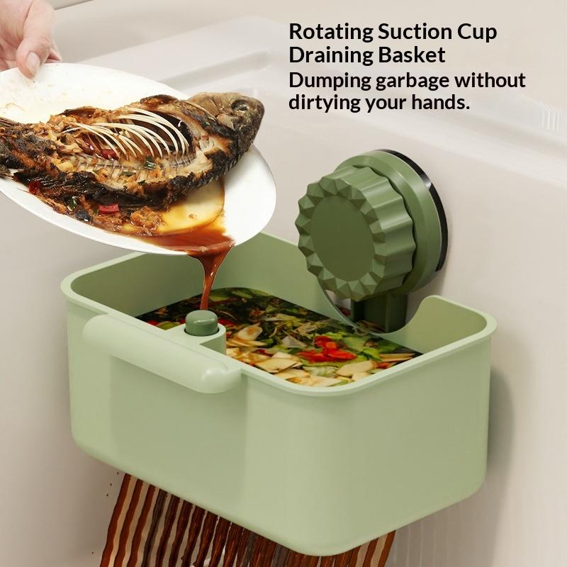 Panier Crépine d'Évier Bassin de Lavage d'Évier Filtre Anti-Fuite Bassin Ventouse Support Type Pression en un Clic Évacuation Grille Rangement