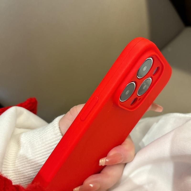 Official Liquid Silicone For  Magnetic Case For For Iphone 16 1 14 13 12 Pro Max Plus Chinese Red Wireless Charge Soft Cover
