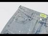 Trendy Herrenhose aus gewaschenem Denim mit geradem Bein und Kontrastnähten im Punk-Stil mit Tintenspritzern und Katzenschnurrhaar-Details