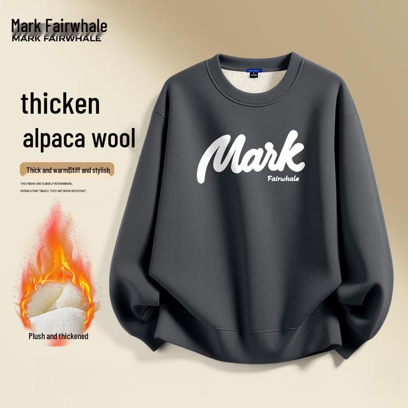 MARK FAIRWHALE Men s Heavyweight Fleece Lined Crew Neck Sweatshirt XL