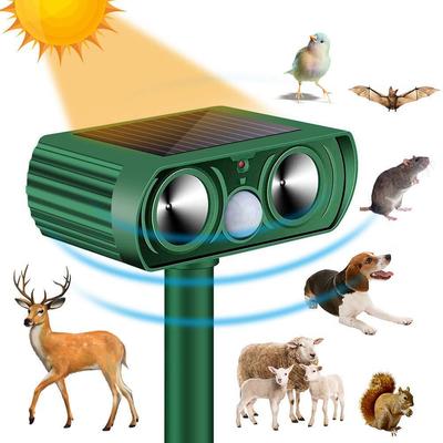 Solar Ultrasonic Animal Repeller with Flashing Lights