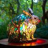 Retro Stained Resin Animal Table Lamp Vintage Style Animal Shaped Bedside Lamp Small Decorative Night Light for Bedroom Nursery Home Decoration
