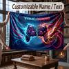 Neon Colorful Theme Throw Blanket Custom Name Text Personalized Blanket Soft Cozy Blanket for Home Sofa Bed
